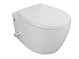 Aqua Bagno | Taharet Toilette mit Dusch-WC, Toilette mit Bidet-Funktion/Duschfunktion, Hänge-WC, Wand-WC | 51 cm lang