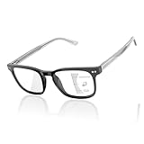 Amorays Progressive Multifokale Lesebrille Gleitsichtbrille Blaulichtfilter mit Sehstärke aus hochwertigem Material für klare Sicht bei Nah- und Mittel- Komfortabel und langlebig (Schwarz, 1.5, x)