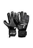 Reusch Herren Attrakt Unisex Torwarthandschuhe mit Außennaht Schnitt und Solid Belag, geeignet für alle Spielfeldoberflächen Fußballhandschuhe für Erwachsene, schwarz, 10