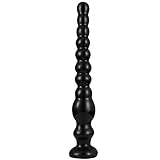 Analkugeln Mit Intervallperlen und Spiralperlen Analdildo mit Saugnapf,Realistischer Dildo 33 cm Buttplug für Frauen Männer Anal Masturbation Prostata Stimulation Penis Sexspielzeug (Schwarz, L)