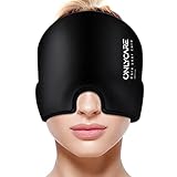 ONLYCARE Migräne Maske, Upgraded Migräne Kühlmaske Schlafmaske Kühlmütze Kühlhaube 360° Gel Surround kühlpads zur Linderung von Migräne, Kopfschmerzen, Druck