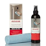 ALCLEAR 721ER Profi Edelstahlreiniger 250 ml mit Profi Mikrofasertuch, reinigt Edelstahl streifenfrei, gegen Schmutz, Fingerabdrücke und Fett