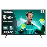 Hisense 55E6NT 139cm (55 Zoll) Fernseher, 4K UHD Smart TV, Precision Colour, HDR, Dolby Vision, 60Hz, Triple Tuner DVB-C/S/S2/T/T2, WiFi, HDMI 2.1, Bluetooth, Alexa Built-in, Schwarz, [2024]