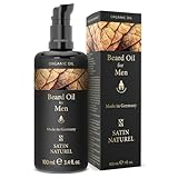 BIO Bartöl kaltgepresst - Bartöl Herren 100ml - Ideales Geburtstagsgeschenk Männer - Intensive tägliche Bartpflege mit männlichem Duft - Bartöl Wachstum - Beard Oil - Satin Naturel ✓