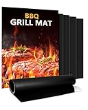 BBQ Grillmatte | 5er Set Grillmatten Teflon Grillplatte,Antihaft Grill Matte Backmatte (40 * 32CM), Wiederverwendbar Grill Matten für Gasgrill und Holzkohle, Verbesserter Backpapier PFOA-Fre