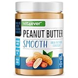 Erdnussbutter Smooth - 1kg natürliche Peanut Butter Ohne Zusätze - High Protein - Erdnussmus ohne Zusätze von Salz, Öl oder Palmfett - Vegan
