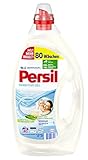 Persil Sensitive Gel (80 Waschladungen), Flüssigwaschmittel für Allergiker & Babys entfernt hartnäckige Flecken, 92% biologisch abbaubare Inhaltsstoffe*