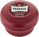 Proraso Shaving Soap inklusive Seifenschale, 150 ml, nährende und feuchtigkeitsspendende Rasierseife für Herren mit Sandelholz & Sheabutter, Made in Italy, Rot