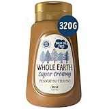Whole Earth Bio Erdnussbutter Super Creamy Squeezer Flasche| Peanut Butter | Creamy | 320g | Vegan | Backen | Kochen | ohne Palmöl | ohne zugesetzten Zucker | Protein | Perfekt für Sportler
