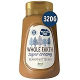 Whole Earth Bio Erdnussbutter Super Creamy Squeezer Flasche| Peanut Butter Sauce | Erdnussbutter Soße | Vegan | Backen | Kochen | ohne Palmöl | ohne zugesetzten Zucker | Protein | 320g