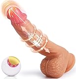 Klassische Dildo für Frauen Leise - 8 Teleskop und Vibrationen mit stoßfunktion, 22cm Vibrator Groß Anal Dildos XXL Penis G-Punkt Vibratoren mit Saugnapf Sexspielzeug Eichel 360° Rotierender