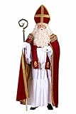 Kleidung zum Feiern Hochwertiges Nikolauskostüm weißer Habit, samtiger Umhang, Mitra & Stola | Sankt-Nikolaus Kostuem Set | Bischofs-Kostüm