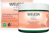 WELEDA Bio Mama Schwangerschaft Body Butter – vegane Naturkosmetik Babybauch Massage Körperbutter zur Dehnungsstreifen Vorbeugung. Hautpflege Körpercreme mit Sheabutter & Kakaobutter (1x 150ml)