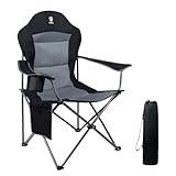 EVER ADVANCED Luxus Campingstuhl Faltbar 160 KG Belastbar Ultragroß mit Hochlehner Bequem Gepolster Klappstuhl Camping Garten Balkon Strand, Camping Stuhl Sessel Gartenstuhl Anglerstuhl