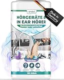 Qindoo 100x Reinigungstücher Hörgeräte aller Art, reinigt Ohrenschmalz auch bei Kopfhörer, Headset oder In-Ear Ohrstöpsel Reinigung (1x Dose)