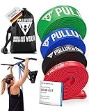 PULLUP & DIP Fitnessbänder Widerstandsbänder Tasche und gratis Übungsanleitung - Klimmzugband Widerstandsband Pull Up Resistance Band – Fitnessband Klimmzughilfe in EXTRA Light (rot)