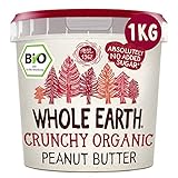 Whole Earth Bio Erdnussbutter | Peanut Butter | Crunchy | 1kg | Vegan | ohne Palmöl | ohne zugesetzten Zucker | Protein | Perfekt für Sportler