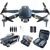 Bürstenlos Super Ausdauer Faltbare Quadcopter Drohne für Anfänger– 40+ Minuten Flugzeit, Wi-Fi FPV Drohne mit 120°Weitwinkel 2K HD Kamera, Bürstenloser Motor, Follow Me, Duale Kameras (2 Batterien)