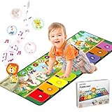Rodzon 63301 Baby Spielzeug ab 1 Jahr, Musikmatte Kinder 19 Liedern 10 Tieren, Kinderspielzeug ab 1 2 3 Jahre Klaviermatte Geschenk Mädchen Junge Weihnachts Geburtstag