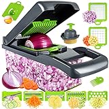 iPalamila Gemüseschneider - Würfelschneider - vegetable chopper dicer - Gemüsehobel - Geeignet für Würfe, Scheiben, 14 in 1Multifunktionsschneider Zwiebel Zerkleiner Salatschneider Mandoline, ABS