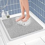 Mkitnvy Duschmatte rutschfest, 60 x 60 cm Anti-Schimmel, Weich Komfort Sicherheits Badematte mit Ablauflöchern, Antirutschmatte Dusche für Badewanne und Nassbereiche