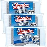 Spontex Edelstahl-Putzer - Edelstahlreiniger - reinigt und poliert - ideal für Edelstahltöpfe und Oberflächen (3er)